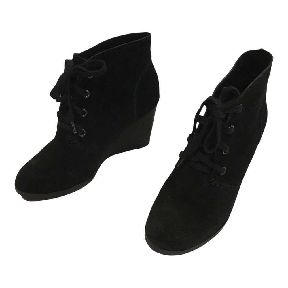 Lucky Brand Black Oiled Suede Ankle Booties LK-SWAYZE Size 7 - Picture 9 of 11
